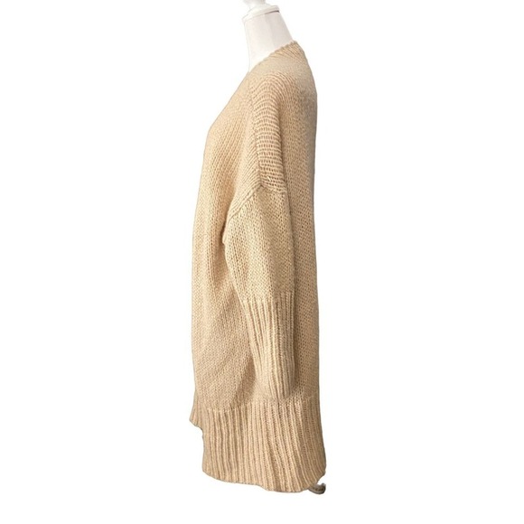 The shanty corporation mohair wool blend duster knit beige pink cardigan size XL - Picture 3 of 8